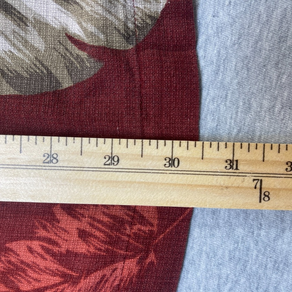 Island Shores Hawaiian Shirt Mens Large L Washable Silk Red Leaf Tropical Camp - Picture 10 of 10